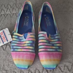 Skechers Bobs Plush Sunset Feels Memory Foam Rainbow Loafers Women's